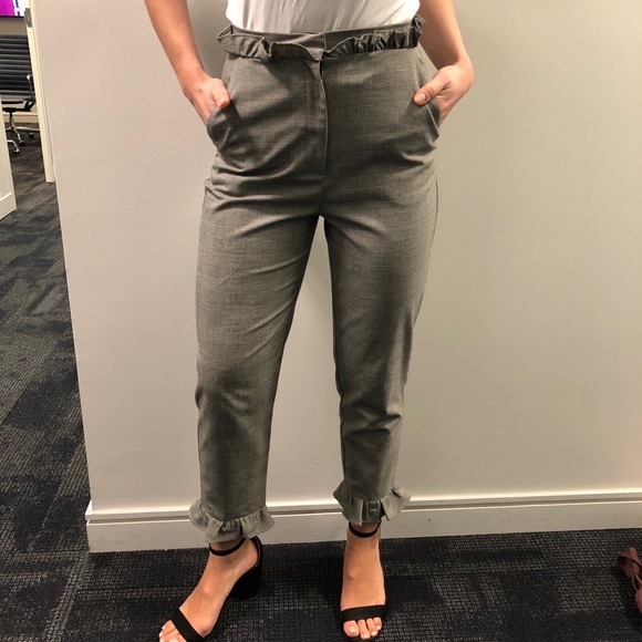 high waisted frill pants